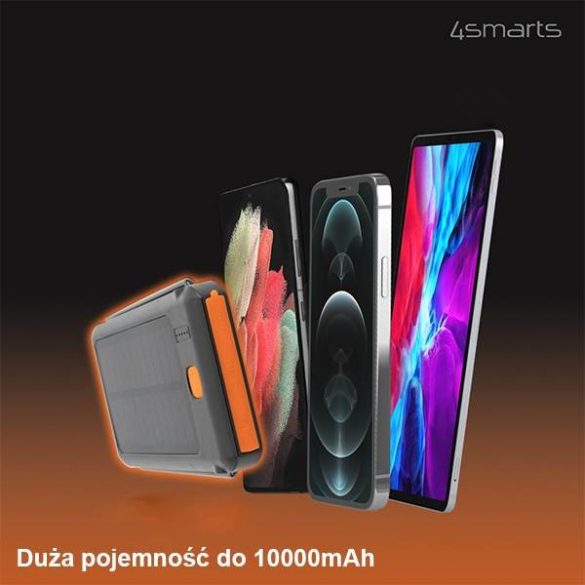 4smarts Powerbank Solarny TitanPack Flex 10000mAh negru/portocaliu 456301