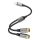 4smarts Kabel Audio USB-C - 2x priză cinch 20cm tekstylny czarny/negru 456903