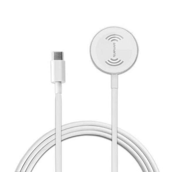 4smarts Ładowarka indukcyjna VoltBeam Mini pentru Apple Watch 1-8/SE z kablem 1m USB-C 2.5W biały/alb 462550