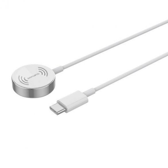 4smarts Ładowarka indukcyjna VoltBeam Mini pentru Apple Watch 1-8/SE z kablem 1m USB-C 2.5W biały/alb 462550