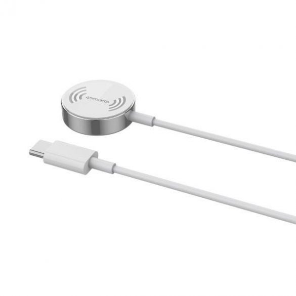 4smarts Ładowarka indukcyjna VoltBeam Mini pentru Apple Watch 1-8/SE z kablem 1m USB-C 2.5W biały/alb 462550