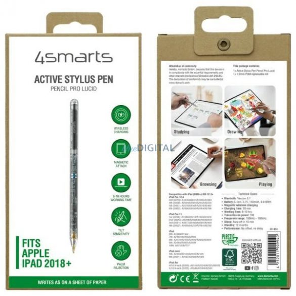 4smarts Pencil Pro Creion tactil activ Lucid pentru iPad - transparent