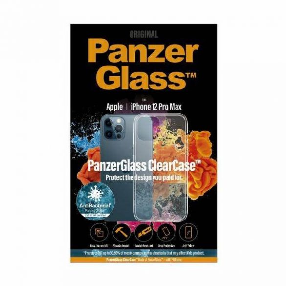 PanzerGlass ClearCase iPhone 12 Pro Max 6,7" Husa transparenta antibacteriana