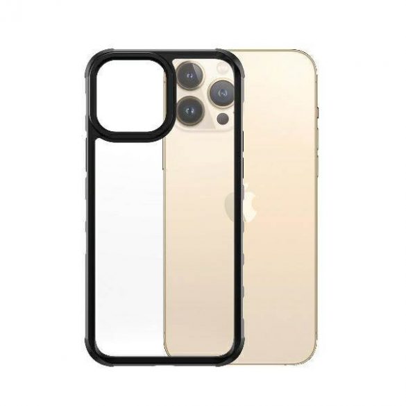 Husă PanzerGlass ClearCase iPhone 13 Pro Max 6,7" neagră, antibacteriană, calitate militară, SilverBullet 0320