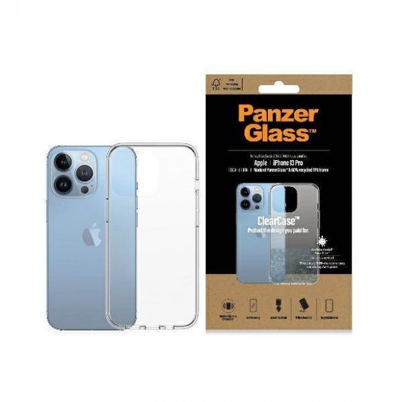 PanzerGlass ClearCase iPhone 13 Pro 6,1" Husă antibacteriană de calitate militară transparentă 0322