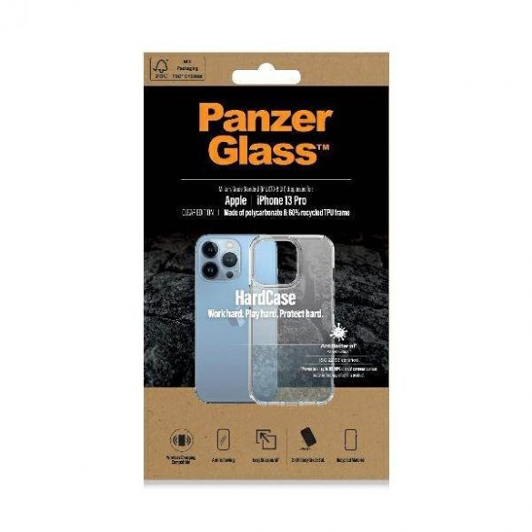 Carcasă PanzerGlass HardCase iPhone 13 Pro 6,1" antibacteriană grad militar 0323 transparent