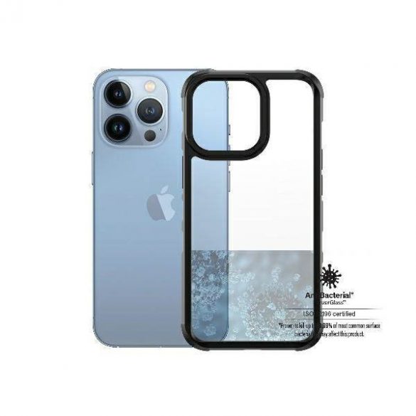 Husă PanzerGlass ClearCase pentru iPhone 13 Pro 6,1" neagră, antibacterian, calitate militară, SilverBullet 0324