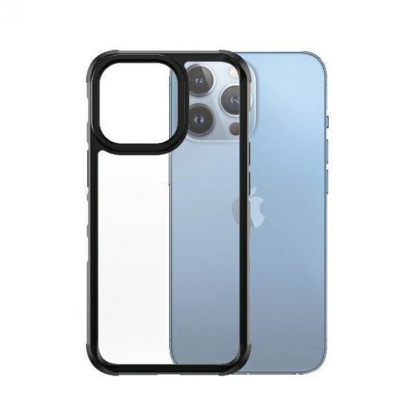 Husă PanzerGlass ClearCase pentru iPhone 13 Pro 6,1" neagră, antibacterian, calitate militară, SilverBullet 0324