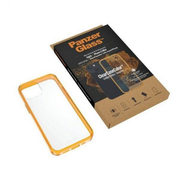 Husă PanzerGlass ClearCase iPhone 13 Mini 5,4" antibacteriană militară Tangerine 0328