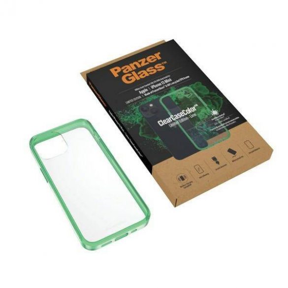 Husă PanzerGlass ClearCase iPhone 13 Mini 5,4" antibacteriană de calitate militară Lime 0329