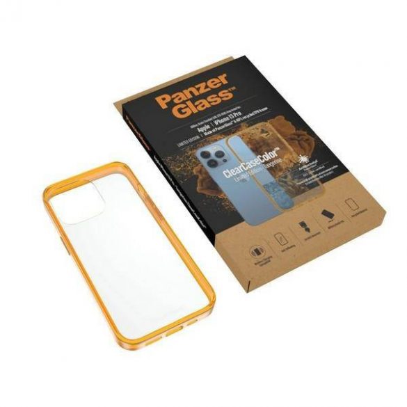 Husă PanzerGlass ClearCase iPhone 13 Pro 6.1" antibacteriană militară Tangerine 0338