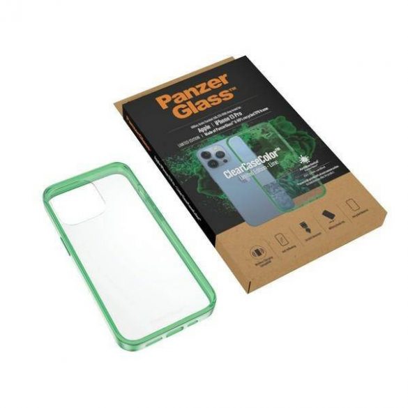 Husă PanzerGlass ClearCase pentru iPhone 13 Pro 6.1" antibacteriană de calitate militară Lime 0339