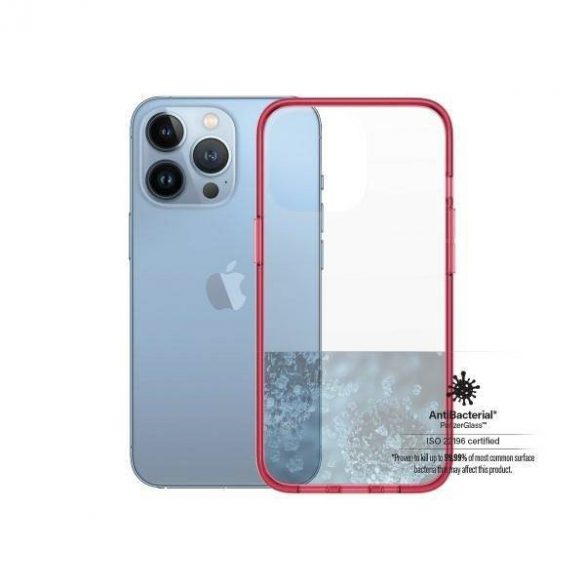 Husă PanzerGlass ClearCase iPhone 13 Pro 6,1" antibacterian Strawberry 0340 de calitate militară