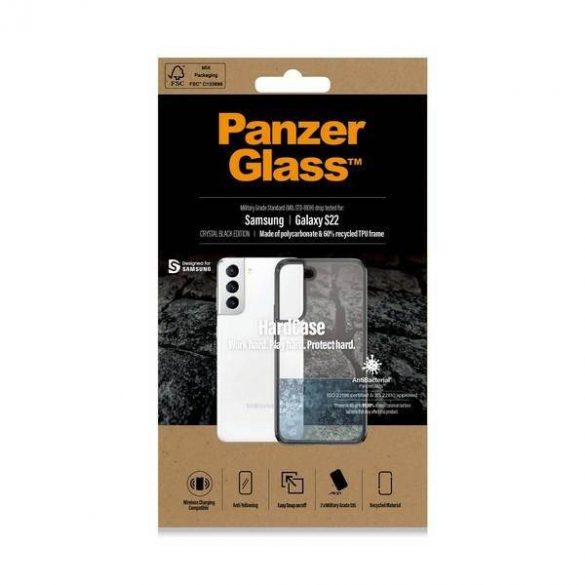 Panzer sticlă hard Husă Samsung S22 G901 Antibacterian husă militar clar