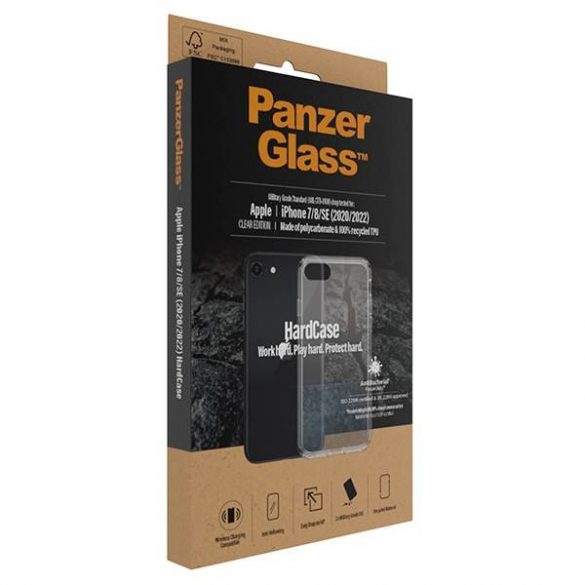 Panzer sticlă hard Husă iPhone SE 2022 / SE 2020 / 7 / 8 Antibacterian de grad militar Tangerine transparent 0377 husă