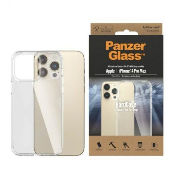 PanzerGlass HardCase iPhone 14 Pro Max 6,7" Husa transparenta 0404 antibacteriana grad militar