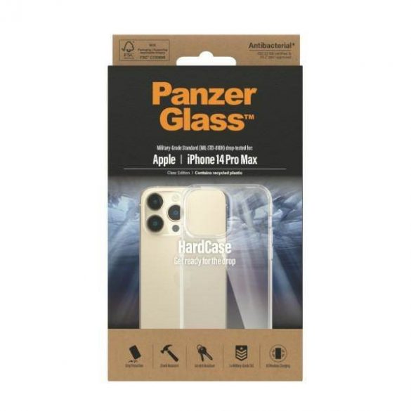 PanzerGlass HardCase iPhone 14 Pro Max 6,7" Husa transparenta 0404 antibacteriana grad militar