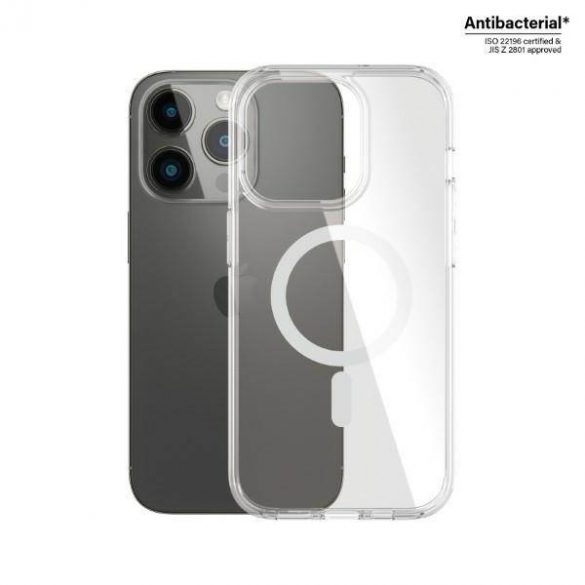 Panzer sticlă hard Husă iPhone 14 Pro 6,1" Mag Safe AntibacterianHusătransparentă de grad militar 0410