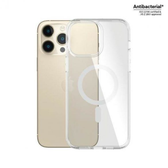 PanzerGlass HardCase iPhone 14 Pro Max 6,7" MagSafe Antibacterian Husă transparentă de calitate militară 0412