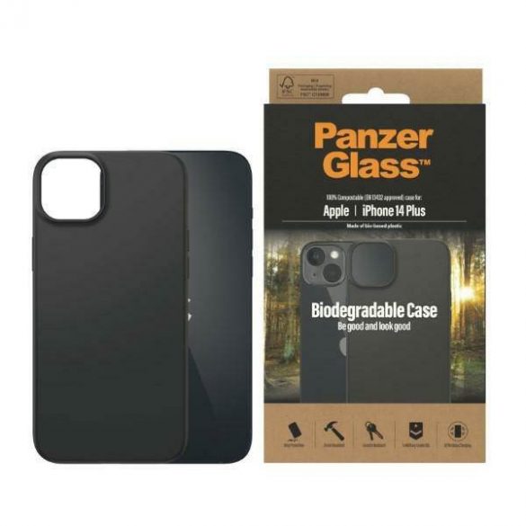 Husă biodegradabilă PanzerGlass iPhone 14 Plus / 15 Plus 6,7" czarny/negru 0419