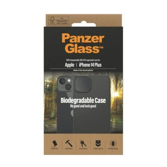 Husă biodegradabilă PanzerGlass iPhone 14 Plus / 15 Plus 6,7" czarny/negru 0419