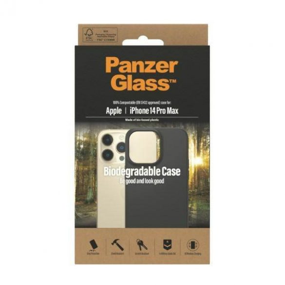 Husă biodegradabilă PanzerGlass pentru iPhone 14 Pro Max 6,7" husă 0420 neagră/czarny