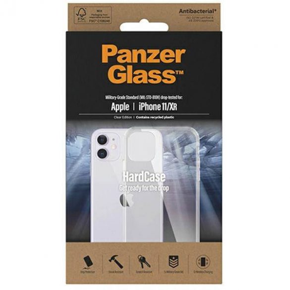 Panzer sticlă ClearHusă iPhone 11/Xr Antibacterian Grad militar clar 0426 husă