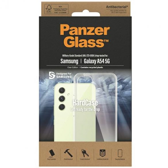 Panzer sticlă hard Husă Samsung A54 5G A546 Antibacterian Grad militar clar 0445