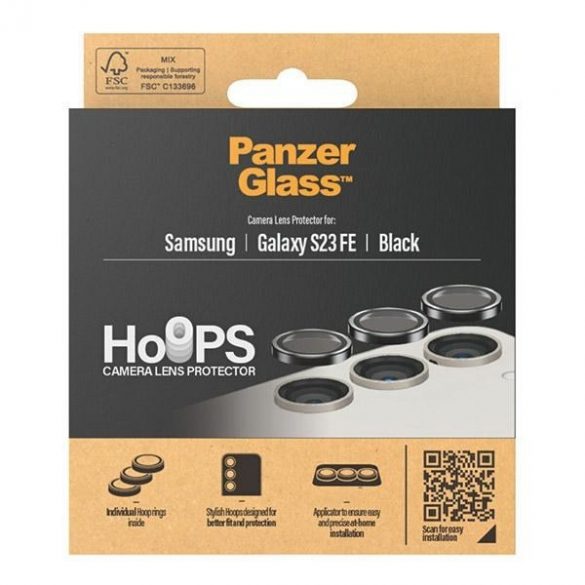 Panzer sticlă Hoops Camera Sam S23 FE negru / negru 0460 aparat de fotografiat obiectiv protecțiecerc inele optice