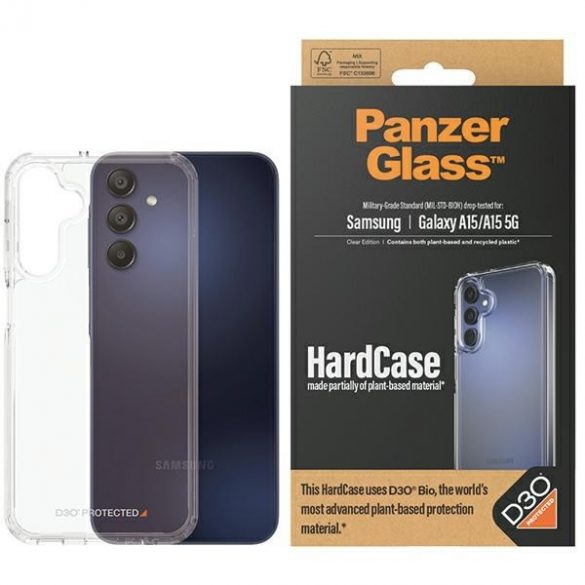 PanzerGlass HardCase Sam A15 / A15 5G D3O 3xCalitate militară transparentă 0463