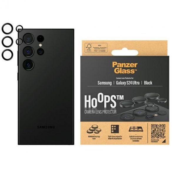 PanzerGlass Hoops Camera Sam S24 Ultra czarny/negru 1209 inelele optice pentru protectia obiectivului camerei