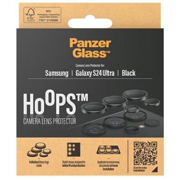 PanzerGlass Hoops Camera Sam S24 Ultra czarny/negru 1209 inelele optice pentru protectia obiectivului camerei