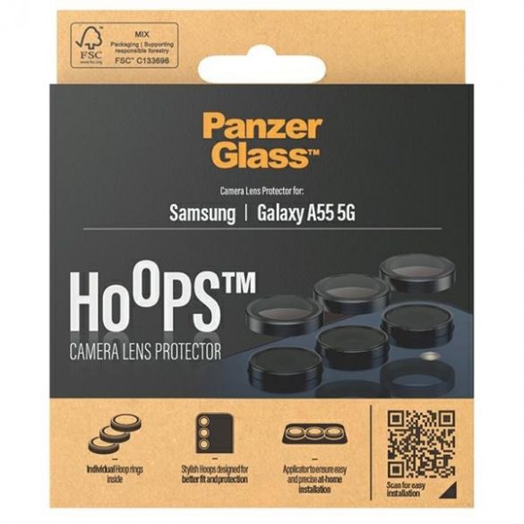 Panzer sticlă Hoops Camera Sam A55 5G A556 negru / negru 1227 aparat de fotografiat obiectiv protecțiecerc inele optice