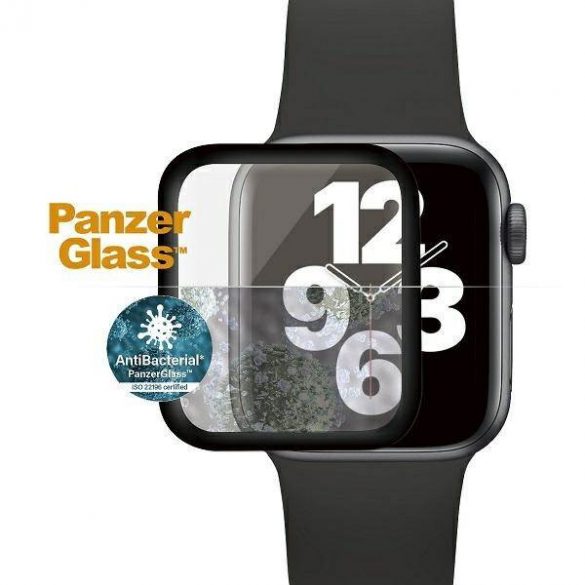 PanzerGlass Curved Apple Watch 4/5/6/SE 40mm Protector de ecran antibacterian czarny/negru