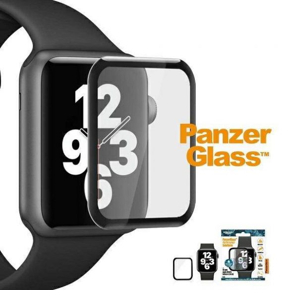 PanzerGlass Curved Apple Watch 4/5/6/SE 40mm Protector de ecran antibacterian czarny/negru