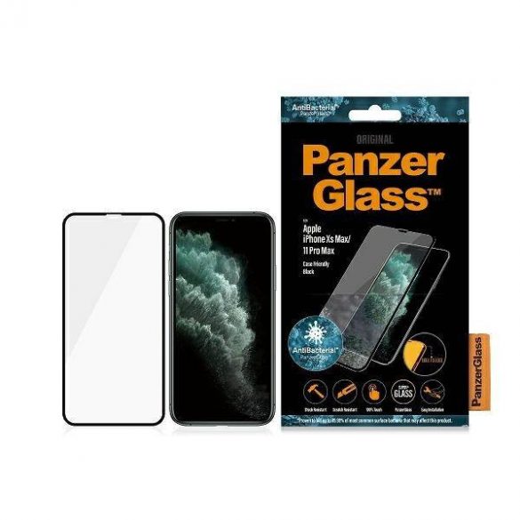 PanzerGlass E2E Super+ iPhone XS Max /11 Pro Max Protector de ecran antibacterian antibacterian prietenos cu carcasa