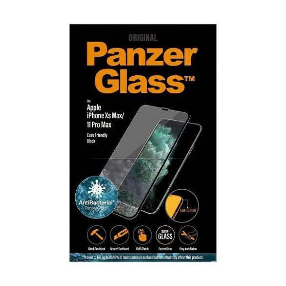 PanzerGlass E2E Super+ iPhone XS Max /11 Pro Max Protector de ecran antibacterian antibacterian prietenos cu carcasa