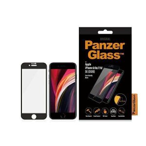 PanzerGlass E2E Super+ iPhone 6/6s/7/8 /SE 2020 / SE 2022 Protector de ecran prietenos cu huse czarny/negru