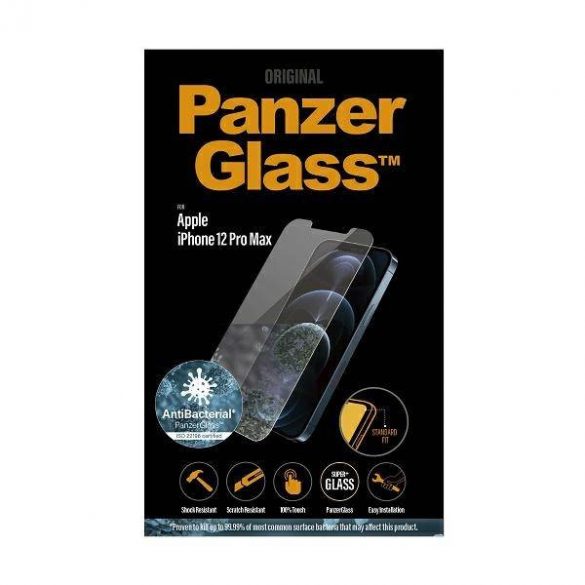 Protector de ecran antibacterian PanzerGlass Standard Super+ iPhone 12 Pro Max