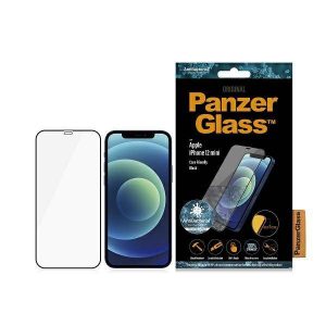 PanzerGlass E2E Super+ iPhone 12 Mini Protector de ecran antibacterian MicroFracture prietenos cu husa czarny/negru