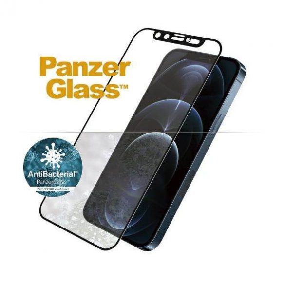 PanzerGlass E2E Microfracture iPhone 12 Pro Max 6,7" CamSlider Swarovsky Case Friendly Antibacterian protector de ecran czarny/negru