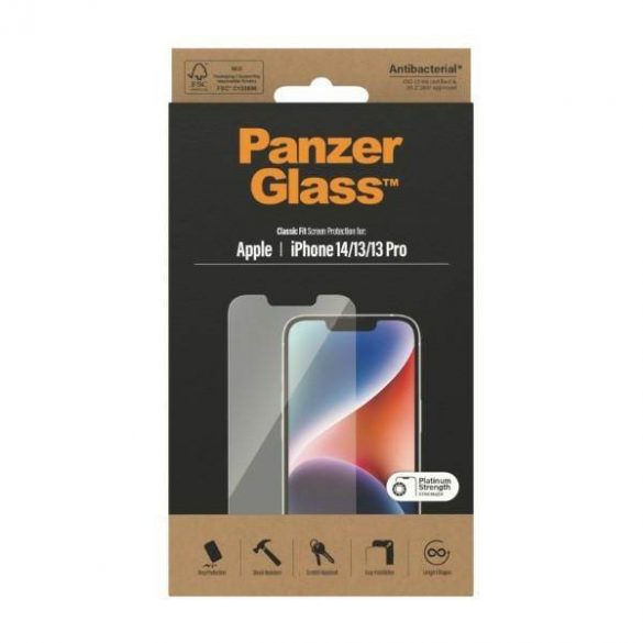 PanzerGlass Classic Fit iPhone 14 / 13 Pro / 13 6,1" Protectie ecran Antibacterian 2767