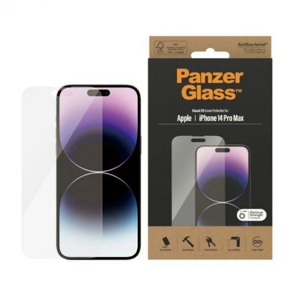 PanzerGlass Classic Fit iPhone 14 Pro Max 6,7" Protectie ecran Antibacterian 2770