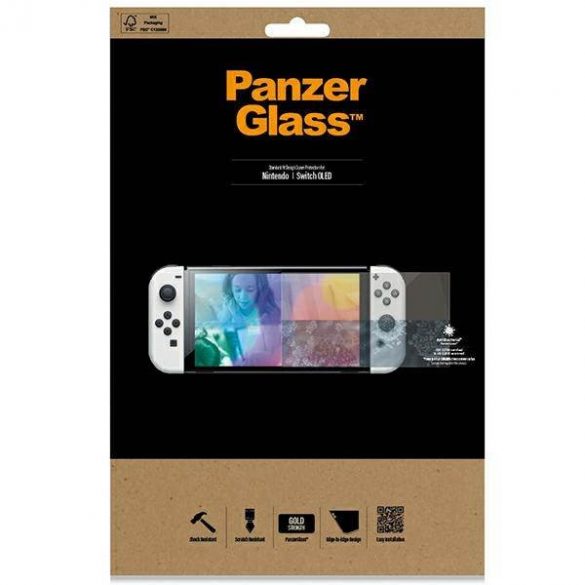 Protector de ecran antibacterian PanzerGlass standard Nintendo Switch OLED