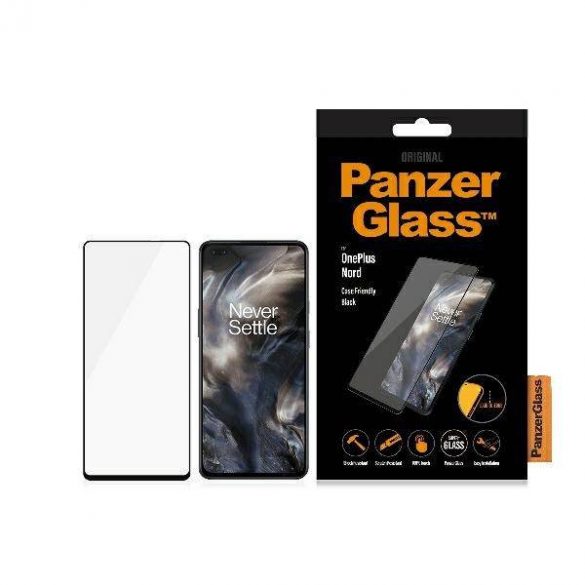 PanzerGlass E2E Super+ OnePlus Nord Protector de ecran prietenos cu carcasa/negru