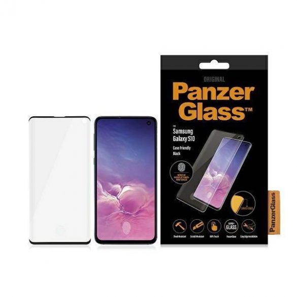 PanzerGlass Curved Super+ Samsung S10 G973 Protector de ecran cu amprente prietenos cu amprenta digitală/negru