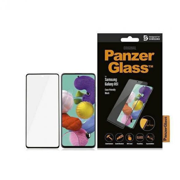 PanzerGlass E2E obișnuit Samsung A51 A515 Protector de ecran prietenos cu husă czarny/negru