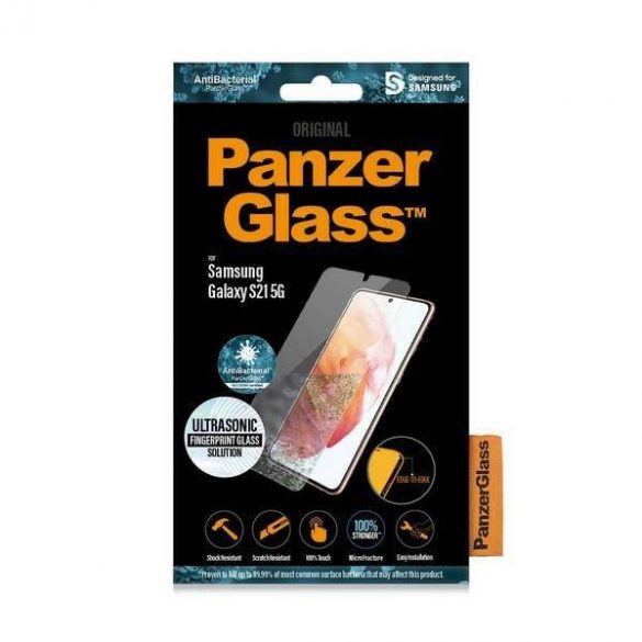 PanzerGlass E2E Microfracture Samsung S21 G991 Protector ecran antibacterian cu amprentă prietenoasă cu husă