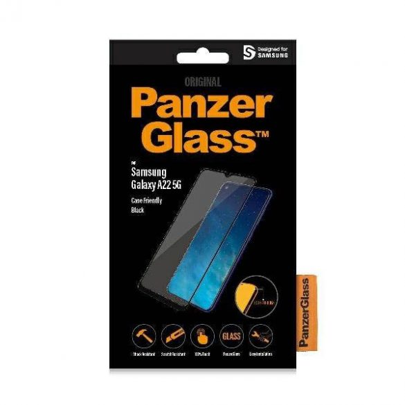 PanzerGlass E2E obișnuit Samsung A22 5G A226 Protector de ecran pentru carcasa neagră/negru