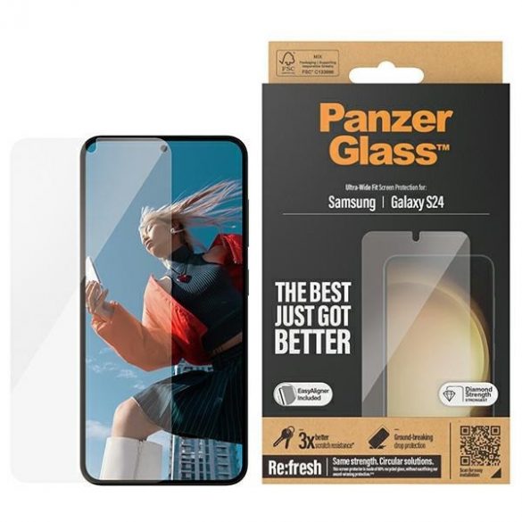 PanzerGlass Ultra-Wide Fit Sam S24 S921 Screen Protection 7350 z aplicator